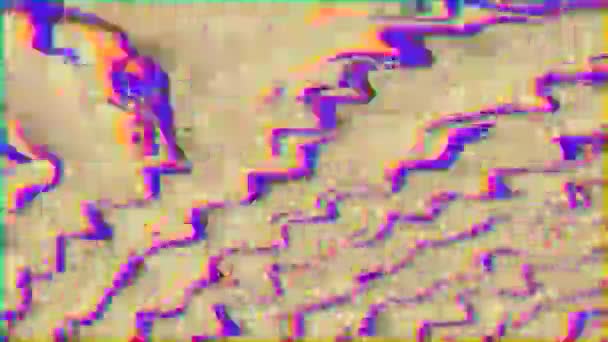 Video effect bad tv glitch noisy imitation for intro, transition or background abstract background. — Stock Video