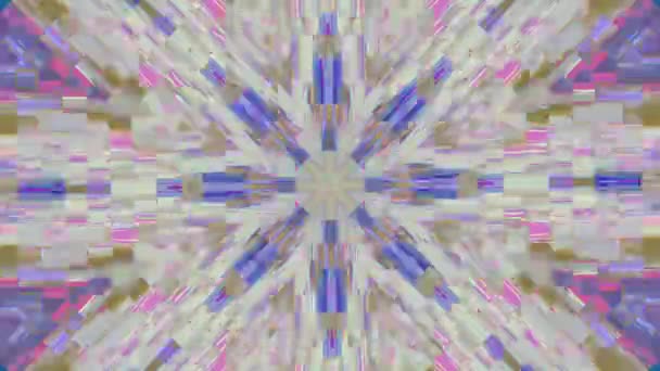 Kaleidoscope mosaic seamless sequence. Background abstract motion graphic animation of fractal noise effect. — Stock Video