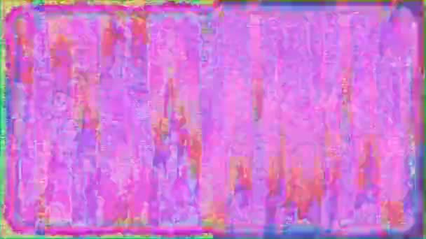 Error abstracto datos geométricos vibrante nostálgico brillante fondo. Vhs imitación de cinta para el diseño de movimiento. — Vídeo de stock