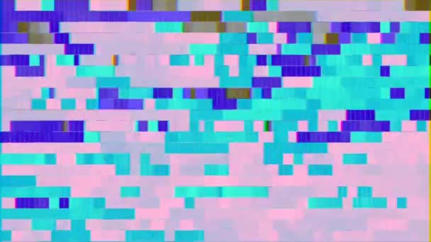 Abstrak glitch tekstur psikedelik pola loop mulus. Latar belakang fraktal VFX. — Stok Video