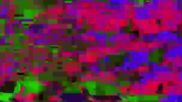 Glitch abstracto ruido colorido televisión estática efectos VFX rayas fondo, vhs, crt pantalla de televisión sin efecto de señal. — Vídeos de Stock