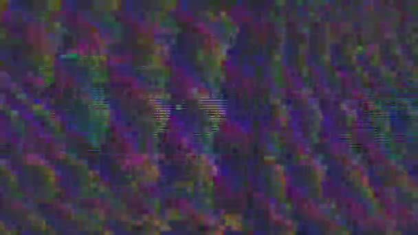 Multicolored dynamic nostalgic trendy interference background. — Vídeos de Stock