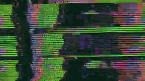 Bad tv imitation. Varicolored geometrical sci-fi trendy holographic background. — Vídeo de Stock