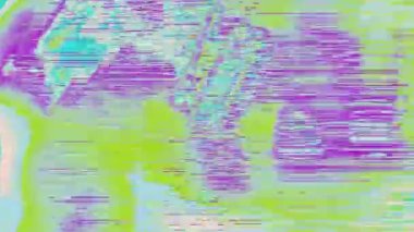 Kötü televizyon efekti. Glitchy neon nostaljik zarif hasarlı sinyal taklit arkaplanı. 