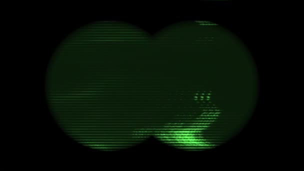 Night vision effect, corrupted signal, bad picture in the device night vision, abstract footage. — Vídeos de Stock