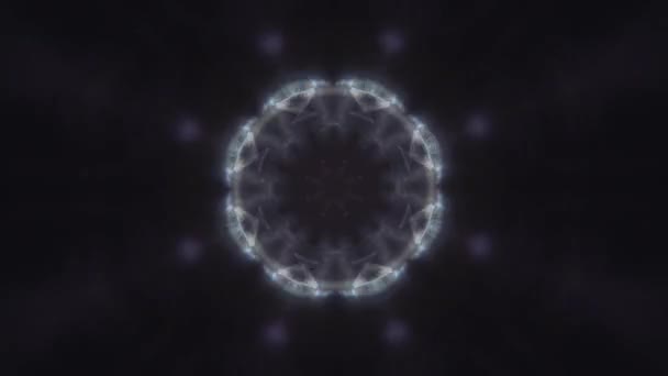 Bewegende abstracte mandala psychedelische iriserende effect beelden. Optisch vervormd kristalprismeeffect. — Stockvideo