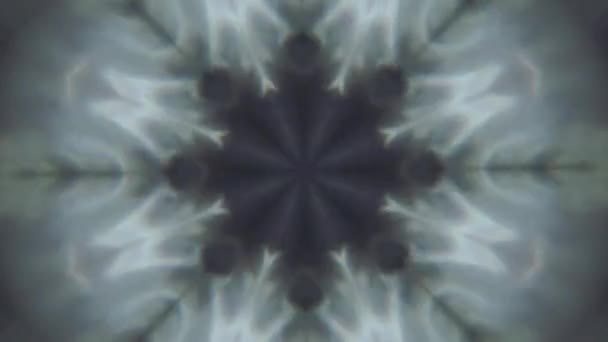 Kaleidoscope mandala psychedelic iridescent effect footage. Optical distorted crystal prism effect. — Vídeos de Stock