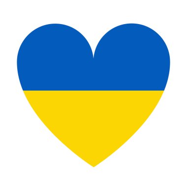 Beyaz arka planda Ukrayna bayrağı şeklinde Ukrayna bayrağı. 