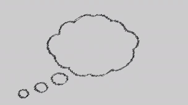 Πλαίσιο συνομιλίας μηνυμάτων σε γκρι φόντο, φούσκα ομιλίας σύννεφο, φούσκα ομιλίας επίπεδη animation. — Αρχείο Βίντεο