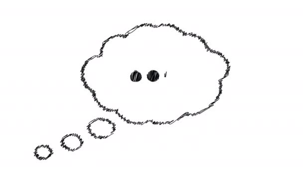 Ellipsis Mark Suspension Point Cloud Icon Speech Bubble White Background — Vídeos de Stock