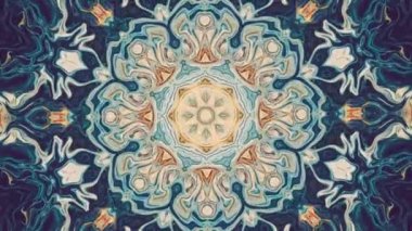 Kaleidoscope Psychedelic Geometrical Art. Moving seamless background. Magical trip footage for web, tv show 3840x2160p. 