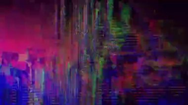 Multicolored neon futuristic fashion holographic background. Glitch imitation. Motion graphic video. ProRes 4k. 