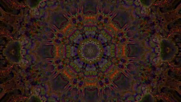 Mandala Illusionary Surrealistic Trip Flashing Seamless Background Hypnotic Trip Video — Wideo stockowe