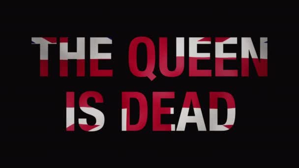 Queen Dead Message Colors British Flag Turn Red Black Background — Stock Video