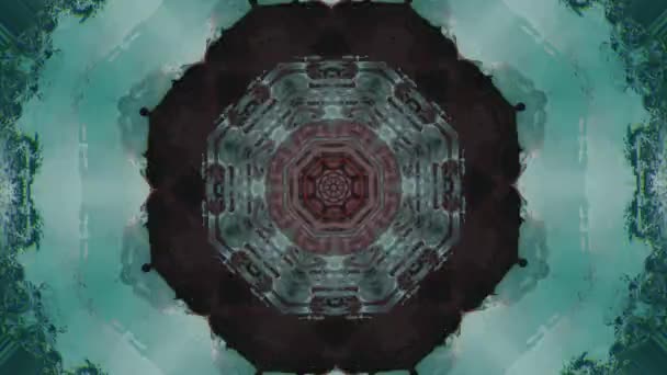 Mandala Psychodelic Geometrical Combination Shining Fantasy Pattern Hypno Flight Footage — Stock Video