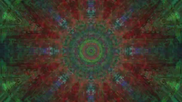 Kaléidoscope Art Géométrique Surréaliste Déplacement Motif Trippy Images Voyage Hypnotique — Video