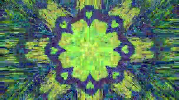 Geometrical Kaleidoscope Surrealistic Art Shining Seamless Mandala Hypno Transformations Mix — Stock Video