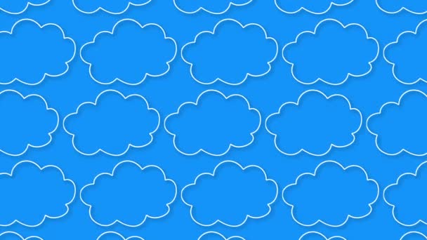 雲のパターンは アニメーションの抽象的な背景に青い背景に移動します 4K映像 — ストック動画