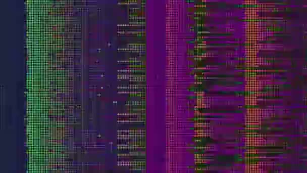 Software Generado Imágenes Abstractas Iridiscente Vídeo Datos Dañados Estilo Cyberpunk — Vídeo de stock