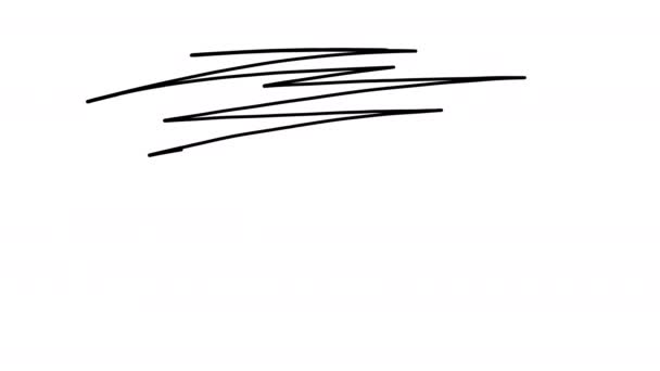 Ручные Вертикальные Каракули Каракули Рисунок Пера Кардиограмма Абстрактные Линии Прозрачном — стоковое видео