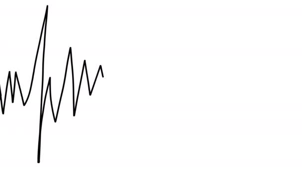 Kézzel Írt Firkák Tollrajz Kardiogram Absztrakt Függőleges Vonalak Átlátszó Háttérrel — Stock videók
