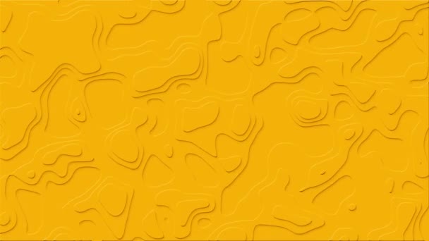 Abstract Animated Yellow Outline Topographic Contour Map Background High Quality — Stock Video