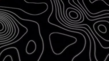 Soyut topografik animasyon, siyah zemin üzerinde neon yeşili, yavaş hareket eden parçacıklar. Yüksek kalite 4k görüntü.