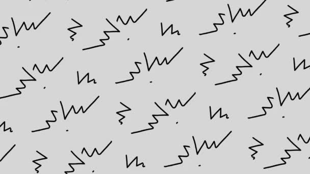 Handgeschriebene Scharfe Abstrakte Linien Zeichnen Muster Verschiedener Kritzeleien Kritzeleien Federzeichnungen — Stockvideo