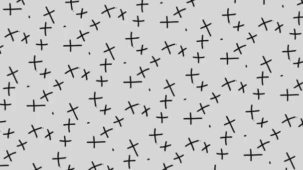 Handgeschriebene Kritzelkreuze Muster Verschiedene Kritzeleien Federzeichnung Abstrakte Linien Auf Weißem — Stockvideo
