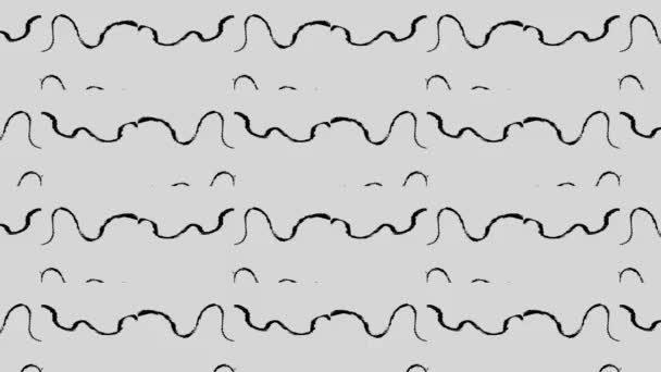 手書きのパターン白い背景に異なるスクリブル ドードル ペンの描画 心臓グラム 抽象的なライン — ストック動画