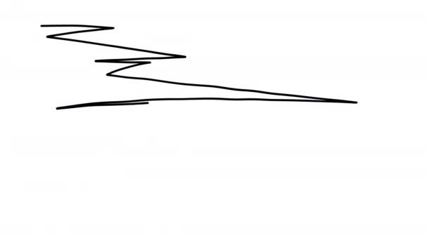 Handgeschriebene Vertikale Kritzeleien Kritzeleien Federzeichnung Kardiogramm Abstrakte Linien Auf Transparentem — Stockvideo
