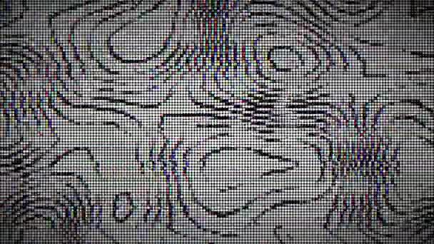 Τοπογραφικό Θορυβώδες Δυναμικό Cyberpunk Κακή Τηλεοπτική Επίδραση Δυσλειτουργία Ψυχεδελική Μονόχρωμη — Αρχείο Βίντεο