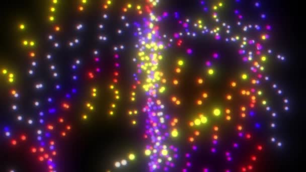 Abstract Neon Gekleurde Technologische Gestippelde Achtergrond Verschillende Kleuren Concept Wetenschap — Stockvideo