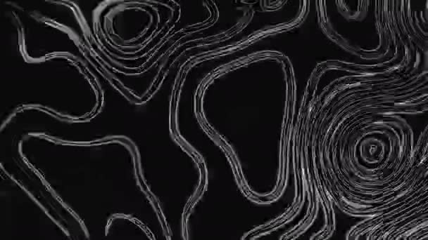Абстрактна Топографічна Анімація Неоновий Зелений Чорному Тлі Повільні Рухомі Частинки — стокове відео