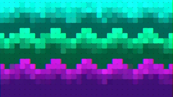Fargerik Pikselkunst Talls Nostalgisk Psykedelisk Holografisk Bakgrunn Pixelerte Bits Stilbølger – stockfoto