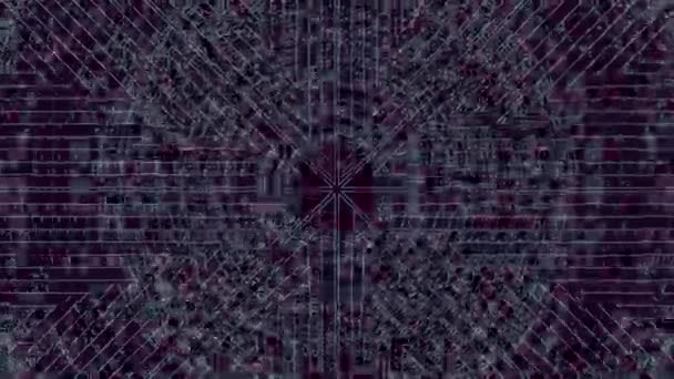 Абстрактный Эйдоскоп Шумоотводом Пикселированием Футуристического Фона Высоком Качестве — стоковое видео