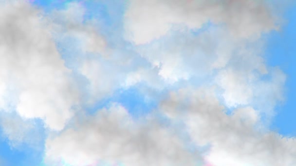 Durch Wolken Fliegen Flauschige Weiße Wolken Ziehen Sanft Über Den — Stockvideo
