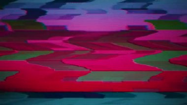 Klasik bilim kurgu, rüya gibi, yanardöner bir arka plan. Videonuz için hasarlı bilgisayar taklidi. 