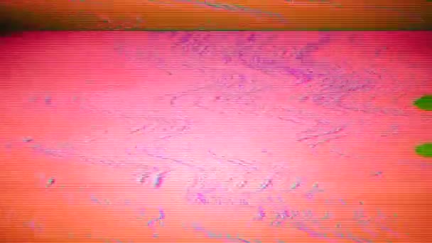 Bewegende Vintage Sci Dromerige Iriserende Achtergrond Beschadigde Computer Imitatie Voor — Stockvideo