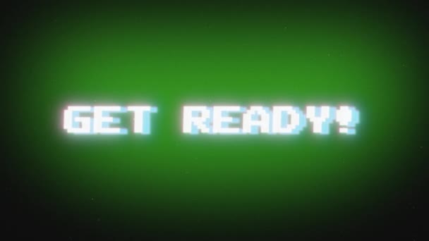 Get Ready Text Animation Glitch Rgb Channel Split Effect 80S — Stock Video