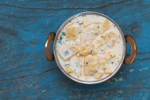 Home Made Indian Raita Twardej Czarnej Mąki Gram — Zdjęcie stockowe