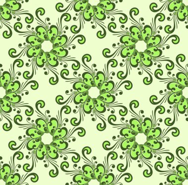 Yeşil renklerde yuvarlak elementlerin kusursuz soyut deseni.