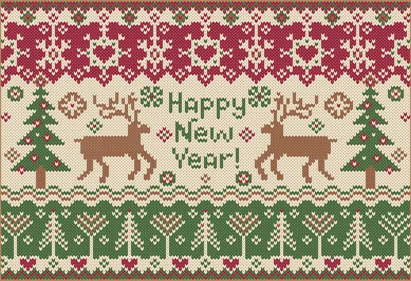 Bonne année style tricoté — Image vectorielle