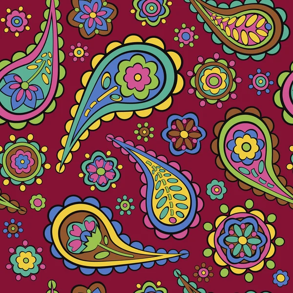 Paisley retro seamless mönster. — Stock vektor