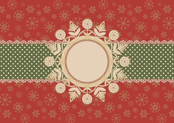 Tarjeta de Navidad con marco de copo de nieve — Archivo Imágenes Vectoriales