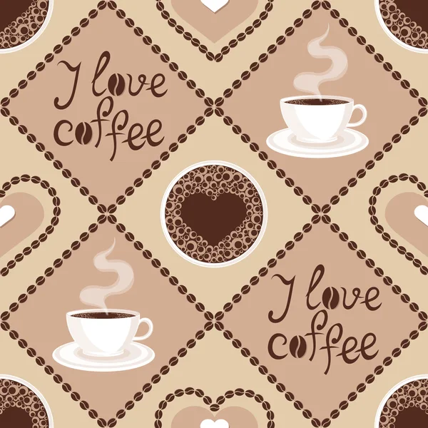 Seamless mönster med kaffe — Stock vektor