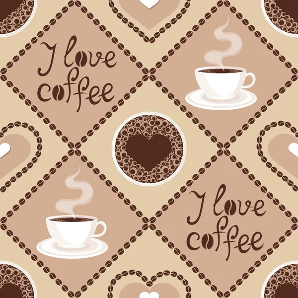 Seamless pattern with coffee — Wektor stockowy