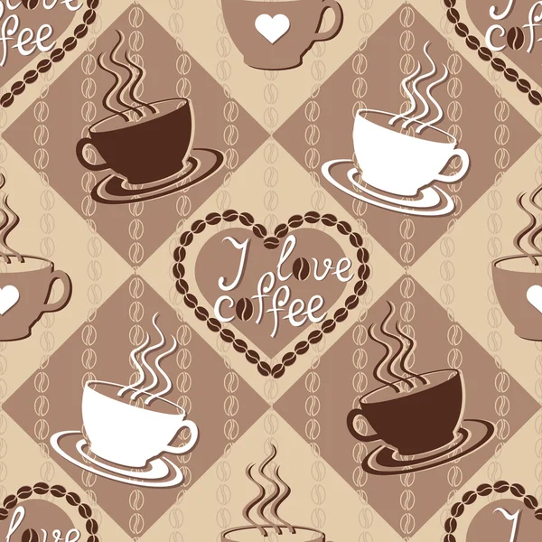 Nahtloses Muster mit Kaffeetassen — Stockvektor