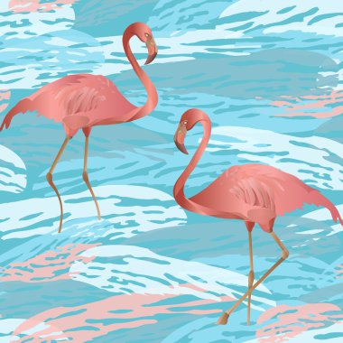 flamingo ve aqua ile Seamless Modeli