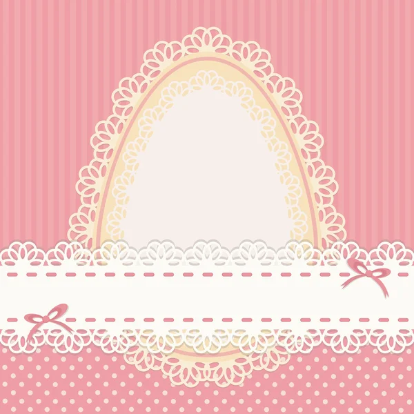 Tarjeta vintage de Pascua con huevo sobre fondo rosa — Vector de stock